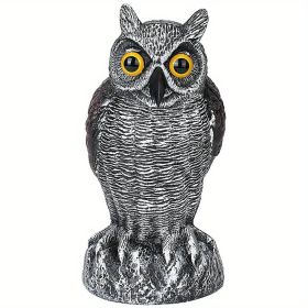 1pc Owl Decoy To Scare Birds Away, Fake Owl Scarecrows, Pigeon Deterrent, Plastic Owl Statue For Outdoor Garden Balcony Porch Yard (Model: HBXMTY-2018-1)