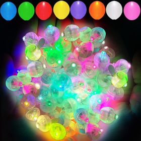 50PCS 9 Colors Balloon Light, Long Standby Time Mini Ball Light, Round LED Flash Lamp For Paper Lantern Balloon Party, Wedding, Birthday, Festival, Ne (Color: Multicolor Flash)