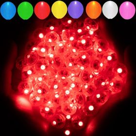 50PCS 9 Colors Balloon Light, Long Standby Time Mini Ball Light, Round LED Flash Lamp For Paper Lantern Balloon Party, Wedding, Birthday, Festival, Ne (Color: Red)