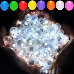 50PCS 9 Colors Balloon Light, Long Standby Time Mini Ball Light, Round LED Flash Lamp For Paper Lantern Balloon Party, Wedding, Birthday, Festival, Ne (Color: White)