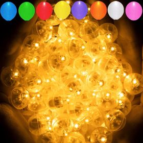 50PCS 9 Colors Balloon Light, Long Standby Time Mini Ball Light, Round LED Flash Lamp For Paper Lantern Balloon Party, Wedding, Birthday, Festival, Ne (Color: Yellow)