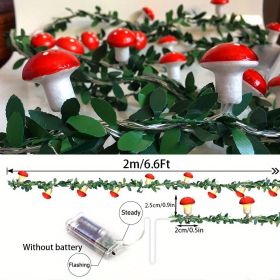 1pc, Mushroom String Lights, LED Aesthetic Garden Lights, Decorative Lamp For Bedroom Living Room Decor, Garden Yard Pathways Decor, Wedding Bridal Sh (Color: 1p-red Mushroom Led Light String)