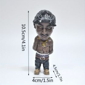 1pc Hip-Hop Singer Statue, Music Artist Sculpture Table Decoration, Gift For Hip-Hop Lovers, Garden Resin Decoration (Color: Black Turban)