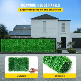 VEVOR Artificial Boxwood Panel Boxwood Hedge Wall Panels Artificial Grass Backdrop Wall Green Grass Wall, Fake Hedge for Decor Privacy Fence Indoor Ou (Number of Package: 8 pcs, Item Dimensions: 24 x 16 inch)