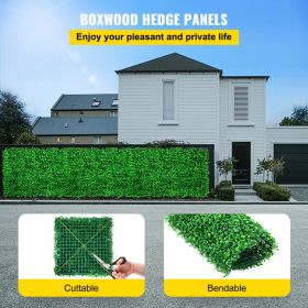 VEVOR Artificial Boxwood Panel Boxwood Hedge Wall Panels Artificial Grass Backdrop Wall Green Grass Wall, Fake Hedge for Decor Privacy Fence Indoor Ou (Number of Package: 6 pcs, Item Dimensions: 20 x 20 inch)