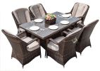 Direct Wicker Cinderella Patio Wicker 7 Piece Round Dining Set