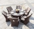 Direct Wicker Cinderella Patio Wicker 7 Piece Round Dining Set