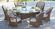 Direct Wicker Cinderella Patio Wicker 7 Piece Round Dining Set