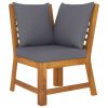 4 Piece Patio Lounge Set with Cushion Solid Acacia Wood