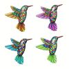 1pc/4pcs, Metal Hummingbird Wall Art Decor, Metal Birds Outdoor Wall Sculpture Decoration Hanging, Room Decor, Home Decor, Wedding Decor, Holiday Deco