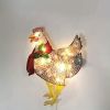 1pc Glowing Chicken Garden And Yard Decoration Card, Scarf Chicken, Christmas And Halloween Day Decoration Lights, Battery Powered (No Plug)