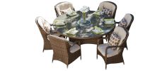 Direct Wicker Cinderella Patio Wicker 7 Piece Round Dining Set