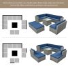 9 Piece Rattan Sectional Seating Group with Cushions and Ottoman, Patio Furniture Sets, Outdoor Wicker Sectional