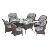 Direct Wicker Cinderella Patio Wicker 7 Piece Round Dining Set