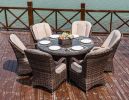 Direct Wicker Cinderella Patio Wicker 7 Piece Round Dining Set